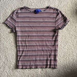 Aeropostale cropped lettuce edged shirt